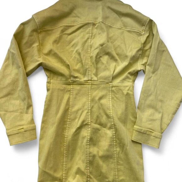 Free People Tender Yellow Amber Denim Button Mini Jean Dress with TAGS, Size 4 - Picture 4 of 4